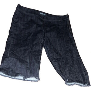 Tristan dark  blue wash capris shorts with losse hem Sz L